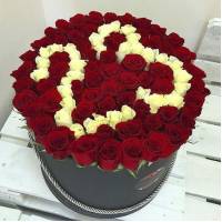 101 красная роза с цифрами R845